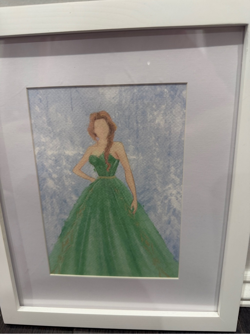 NWOT CUSTOM MADE Disney Princess Anna Frozen Watercolor Portrait Frame 11” x 9” - Picture 4 of 6